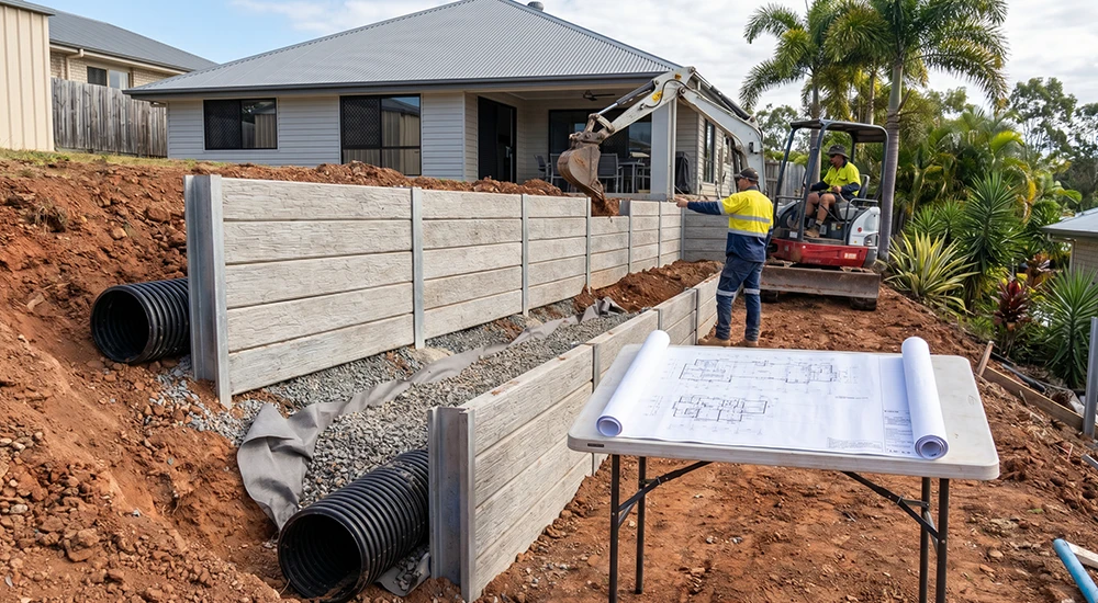Council approval retaining wall construction on a Gold Coast property
